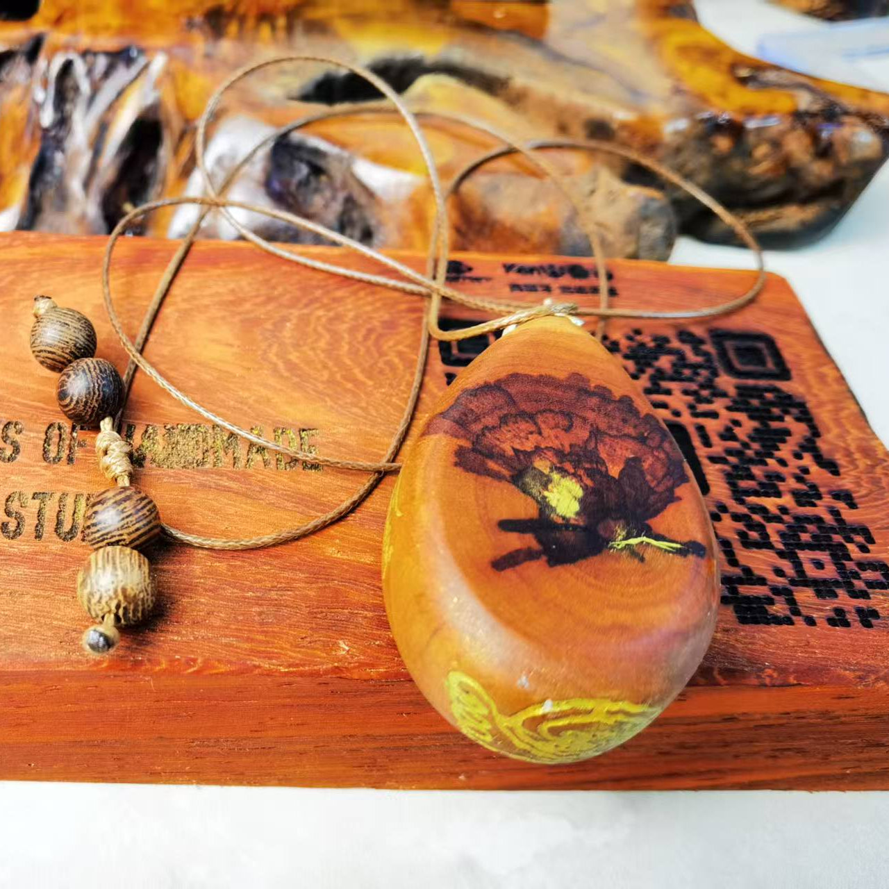 Handcrafted Thunderstrike Wood Pendant/Handle
