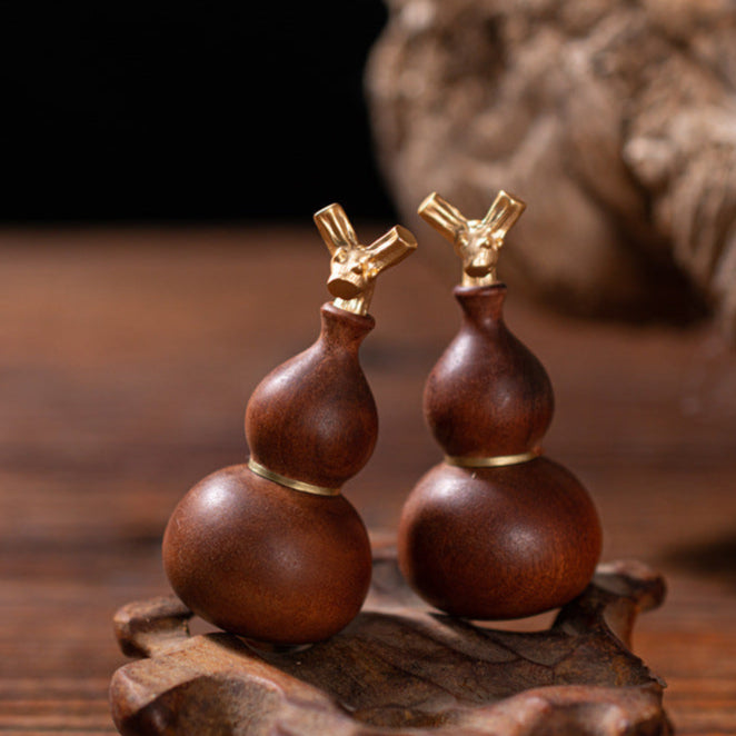 Handcrafted Thunder-Struck Jujube Wood Seven Star Gourd Pendant,Lucky Charm Gift for Protection,Home Blessing Power,Drive away evil spirits