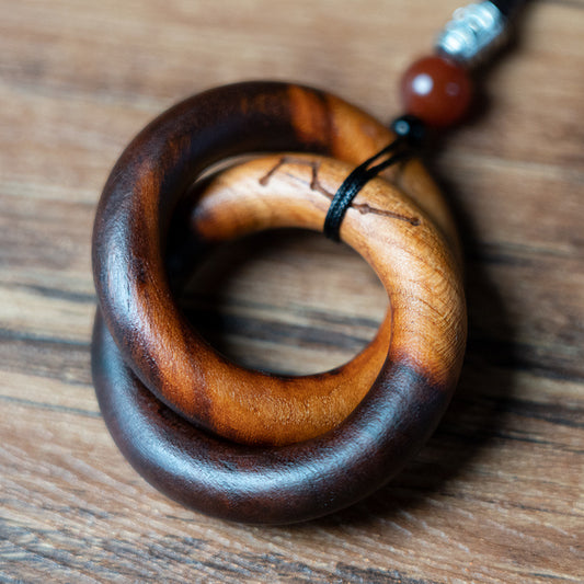 Handcrafted Lightning Struck Jujube Wood Qiankun Circle with Dipper Stars, Powerful Taoist Amulet for Protection, Blessing Feng Shui Gift