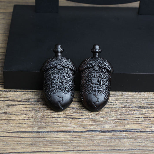 Handcrafted Lightning-Struck Peach Wood Taoist Sword Pendant - Sacred Protection Amulet Gift for Home Blessing & Evil Spirits Ward