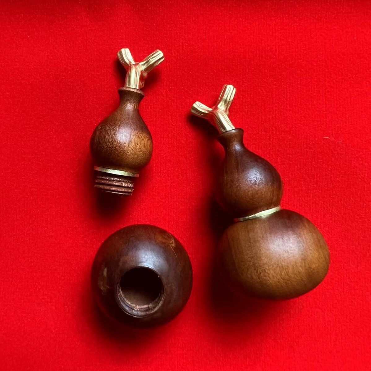 Handcrafted Thunder-Struck Jujube Wood Seven Star Gourd Pendant,Lucky Charm Gift for Protection,Home Blessing Power,Drive away evil spirits