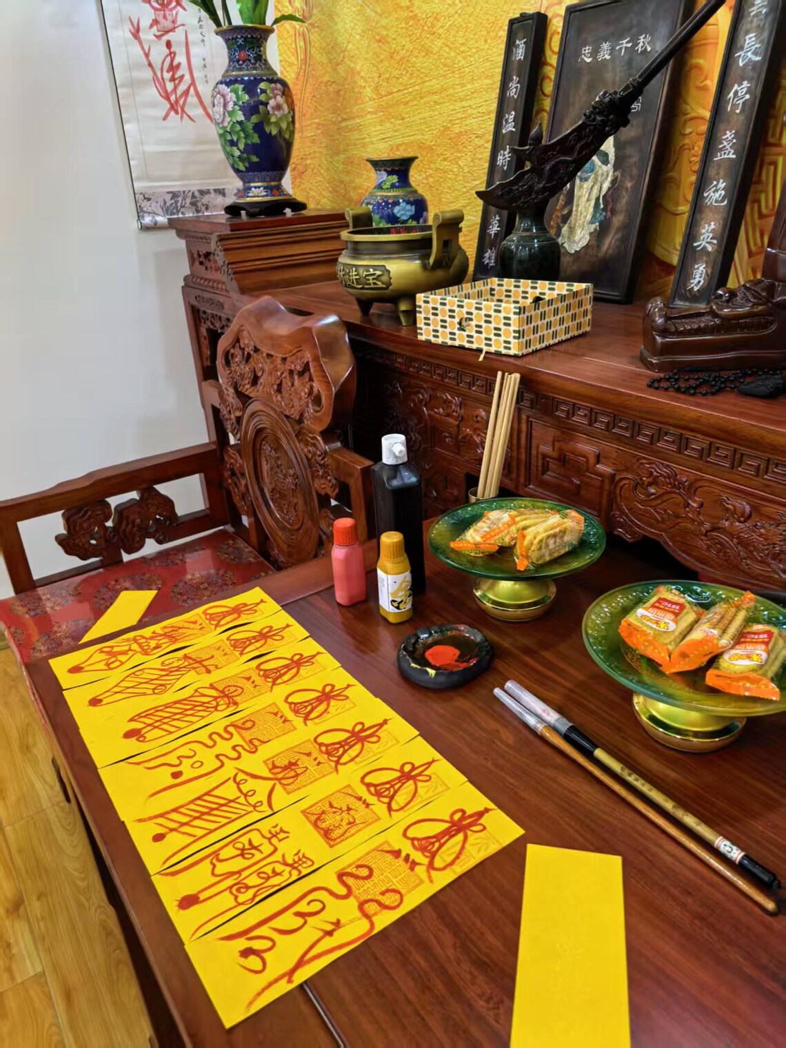 Handmade Taoist Auspicious Talisman - Blessing for Safety, Good Fortune & Home Protection