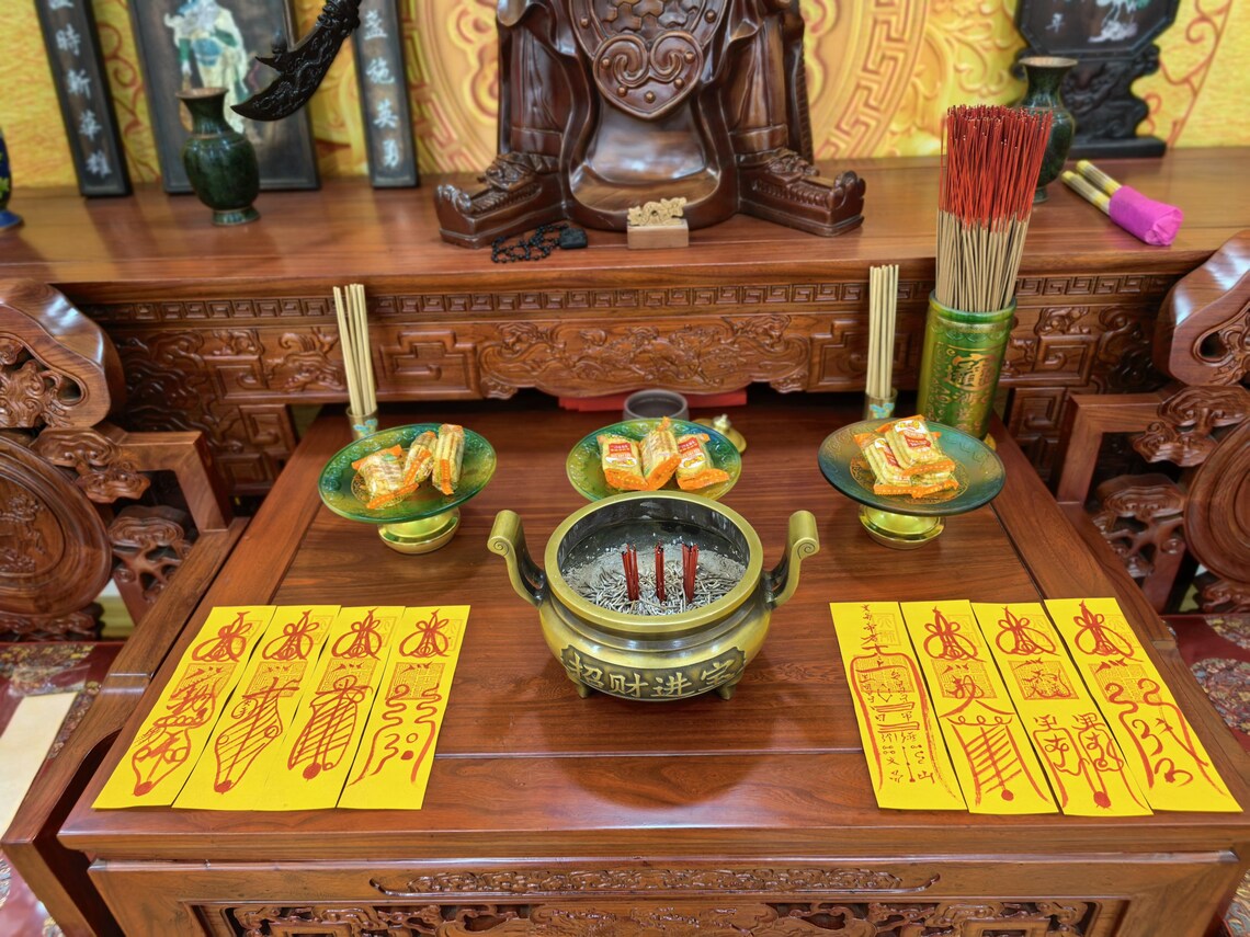 Handmade Taoist Auspicious Talisman - Blessing for Safety, Good Fortune & Home Protection