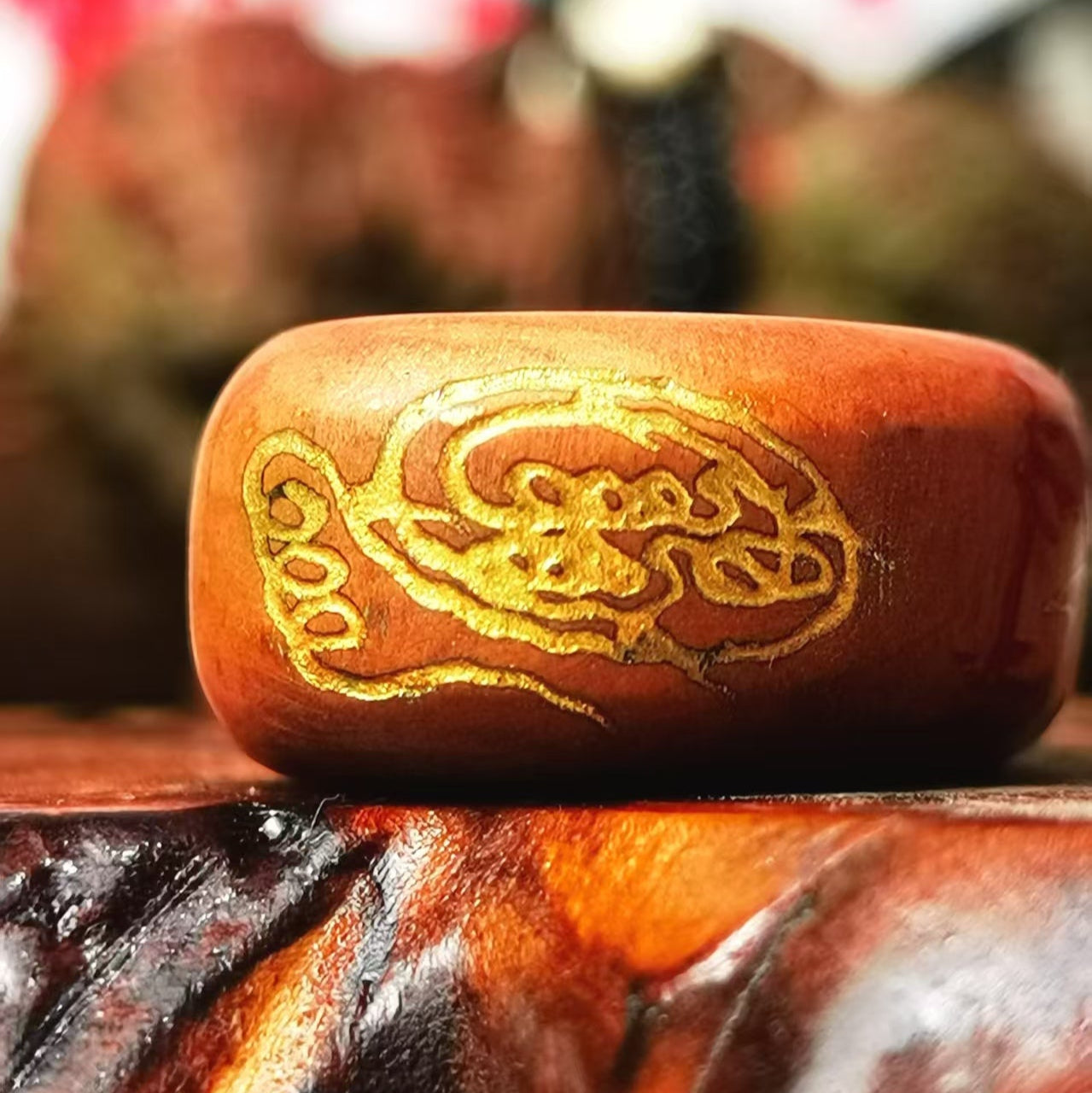 Hand-Carved Five Wealth Gods and Zhao Gongming THUNDER Jujube Wood Amulet