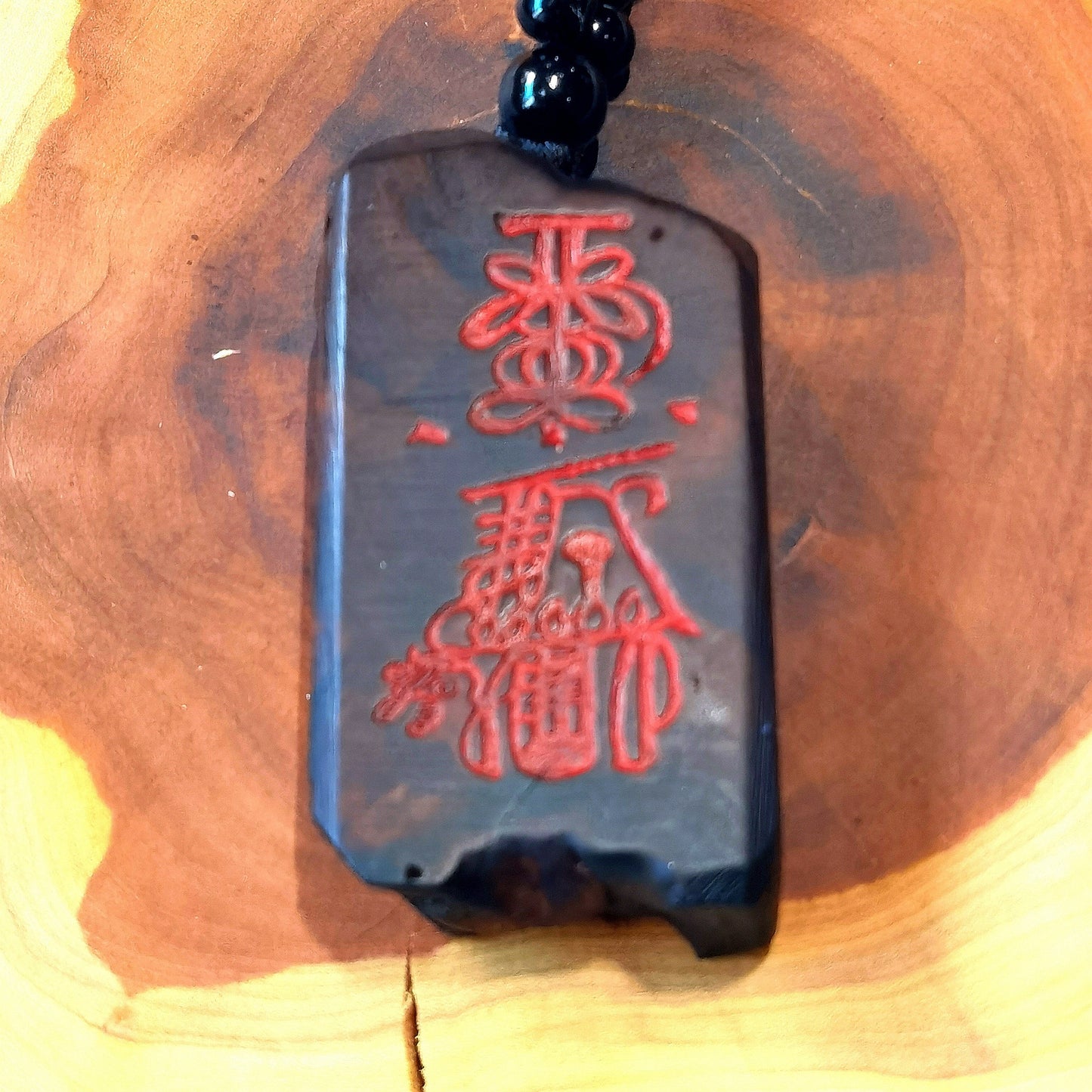 Hand-Carved Five Wealth Gods and Zhao Gongming THUNDER Jujube Wood Amulet