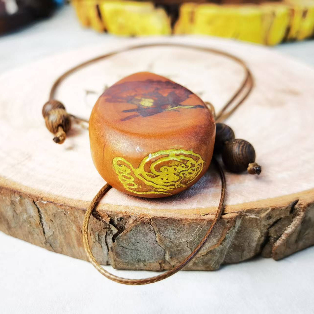 Handcrafted Thunderstrike Wood Pendant/Handle