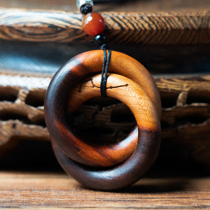 Handcrafted Lightning Struck Jujube Wood Qiankun Circle with Dipper Stars, Powerful Taoist Amulet for Protection, Blessing Feng Shui Gift