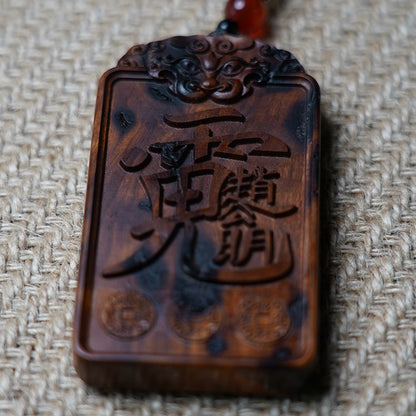 Handcrafted Thunderstruck Jujube Wood Zhao Gong Ming Amulet - Ancient Taoist Talisman for Prosperity, Protection & Home Blessing - Guardian Deity