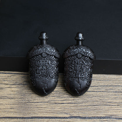 Handcrafted Lightning-Struck Peach Wood Taoist Sword Pendant - Sacred Protection Amulet Gift for Home Blessing & Evil Spirits Ward