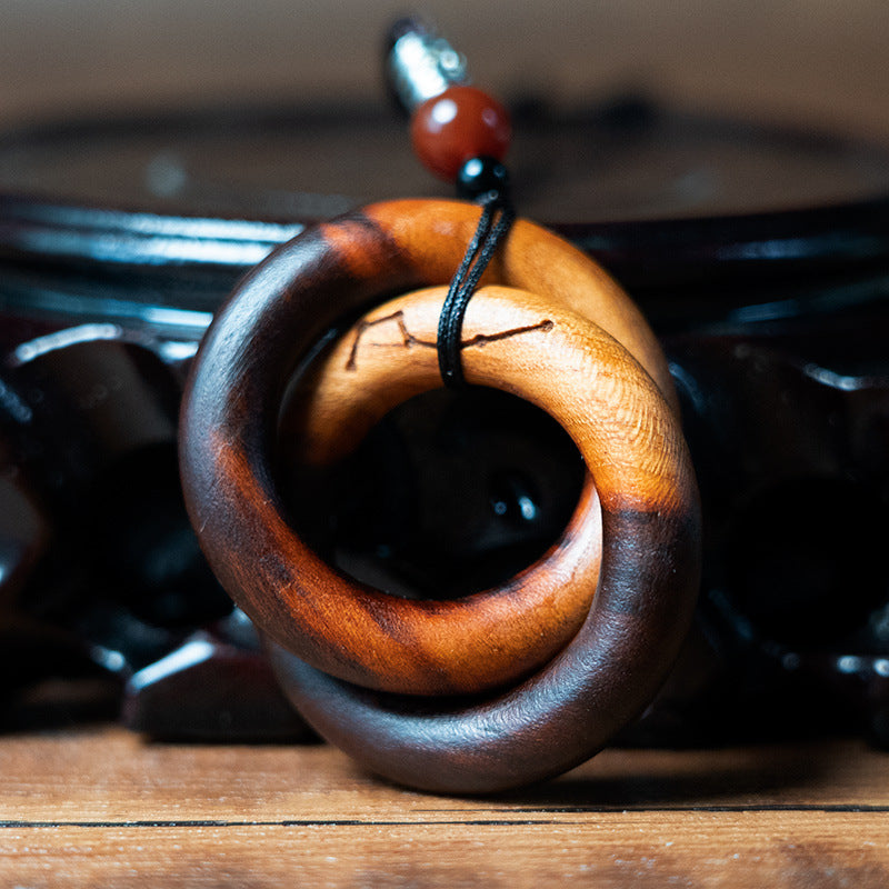 Handcrafted Lightning Struck Jujube Wood Qiankun Circle with Dipper Stars, Powerful Taoist Amulet for Protection, Blessing Feng Shui Gift