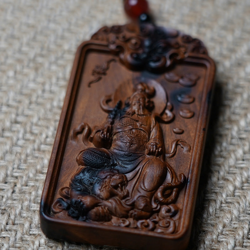 Handcrafted Thunderstruck Jujube Wood Zhao Gong Ming Amulet - Ancient Taoist Talisman for Prosperity, Protection & Home Blessing - Guardian Deity
