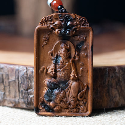 Handcrafted Thunderstruck Jujube Wood Zhao Gong Ming Amulet - Ancient Taoist Talisman for Prosperity, Protection & Home Blessing - Guardian Deity