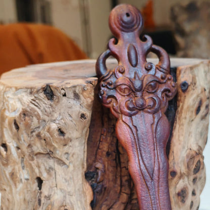 Hand-Carved Thunder-Struck Peach Wood Sword, Daoist Spiritual Gift for Home Protection & Blessings