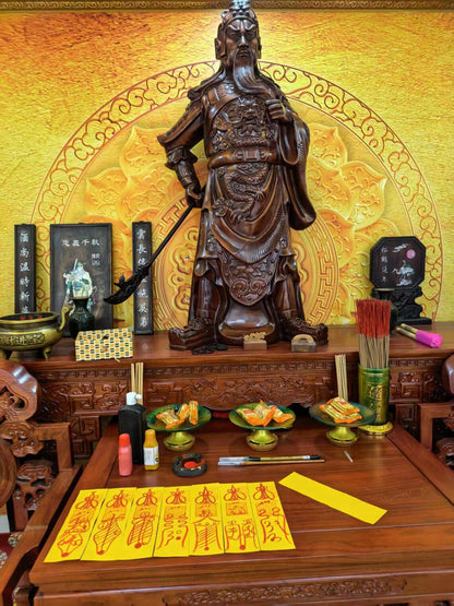 Handmade Taoist Auspicious Talisman - Blessing for Safety, Good Fortune & Home Protection