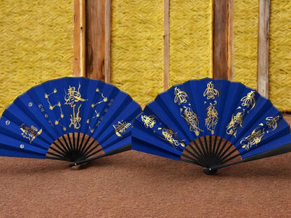 Handcrafted Taoist Ritual Fan | Traditional Feng Shui Fortune Gods & Zhen Wu Emperor | 10" Silk Hand-Painted Folding Fan | Dispel Evil