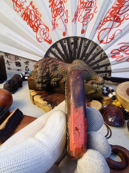 Handcrafted Thunder-Struck Wood Five Thunder Talisman Pendant | Authentic Taoist Protection Amulet Gift | Home Guardian Evil Ward